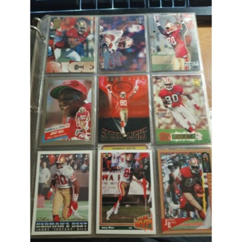 Jerry Rice Lot Of 9 Football Cards  FORTY NINERS/RAIDERS
